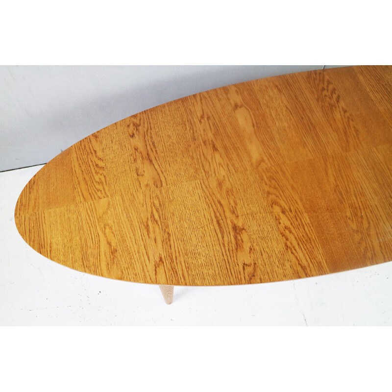 Vintage very long ellipse shaped coffee table - 1970s