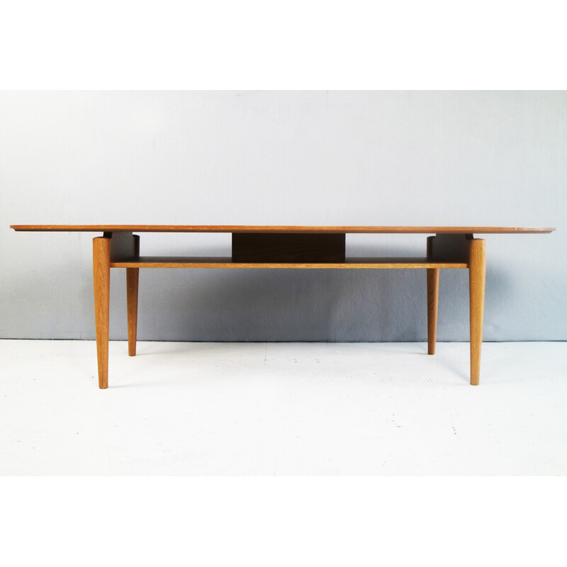 Vintage very long ellipse shaped coffee table - 1970s