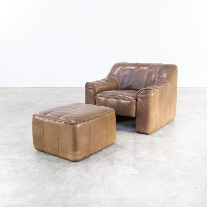 DeSede DS44 armchair and ottoman adjustable seating - 1970s