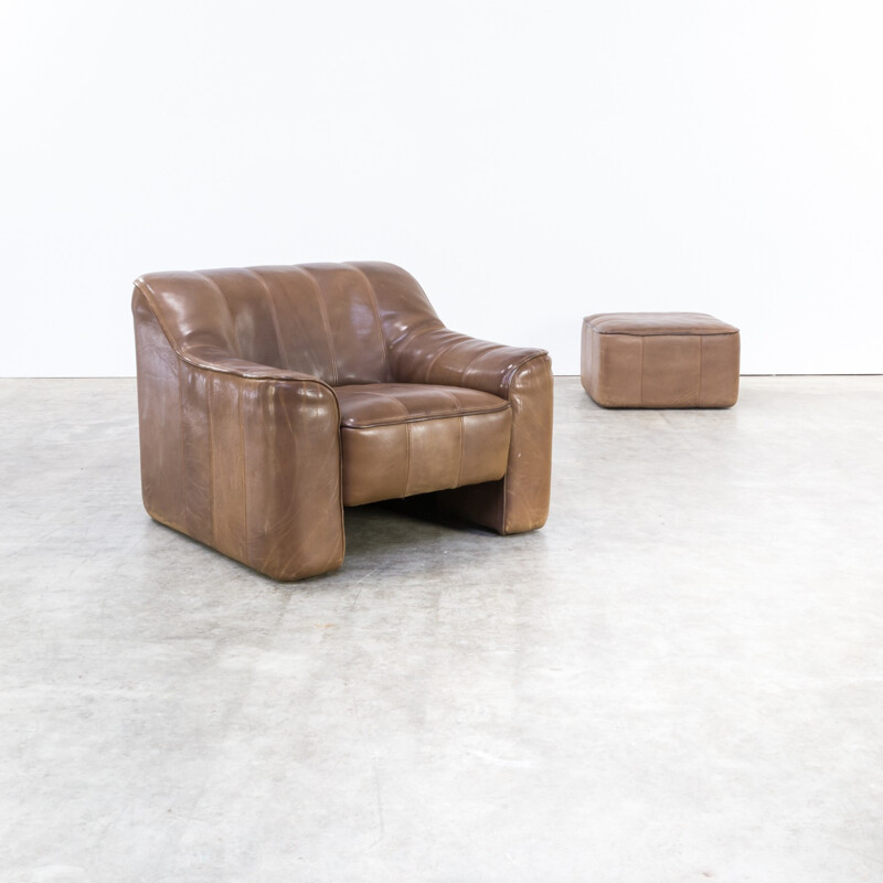 DeSede DS44 armchair and ottoman adjustable seating - 1970s