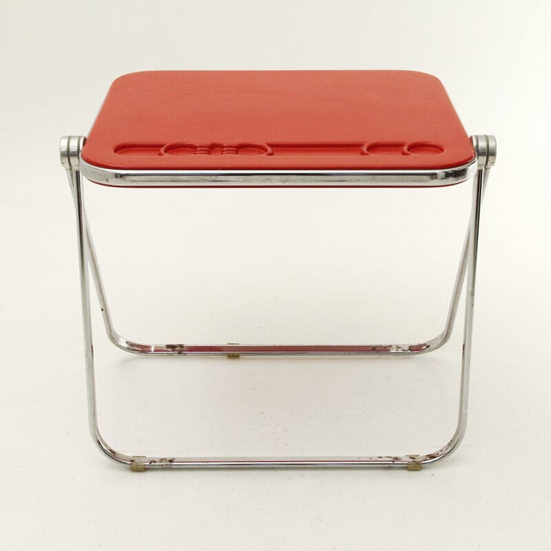 Red Platone desk table by Giancarlo Piretti for Anonima Castelli - 1960s