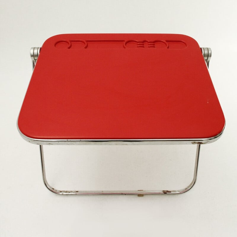 Red Platone desk table by Giancarlo Piretti for Anonima Castelli - 1960s