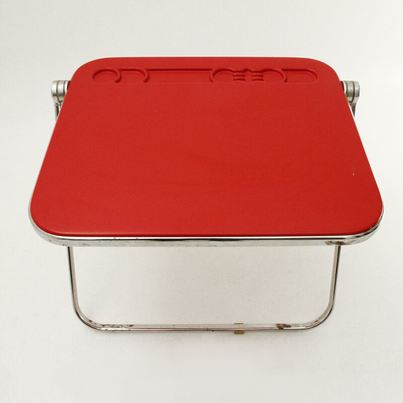 Table de bureau Platone rouge par Giancarlo Piretti pour Anonima Castelli - 1960