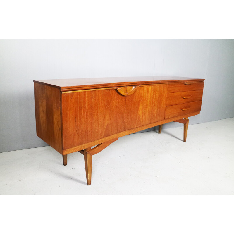 Vintage english curved front teak sideboard by Beautility - 1970s