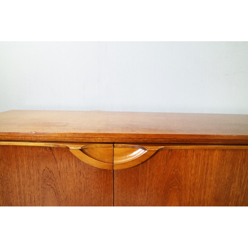 Vintage english curved front teak sideboard by Beautility - 1970s