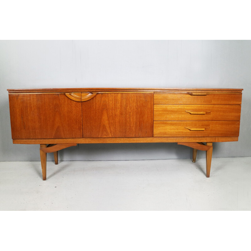 Vintage english curved front teak sideboard by Beautility - 1970s