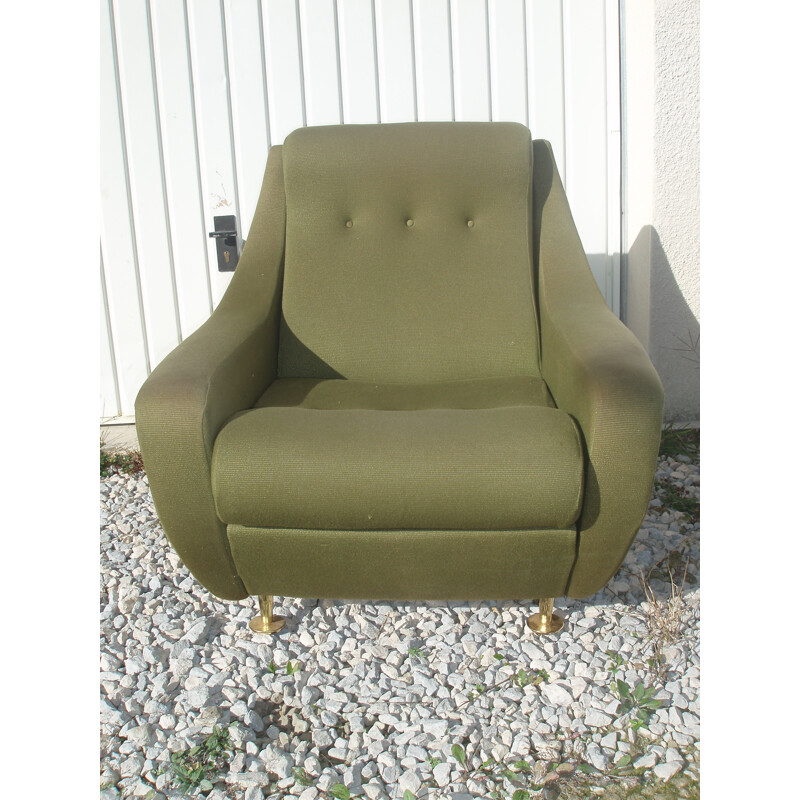 Vintage french green armchair - 1970s