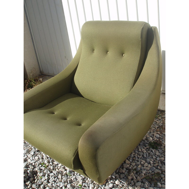 Vintage french green armchair - 1970s
