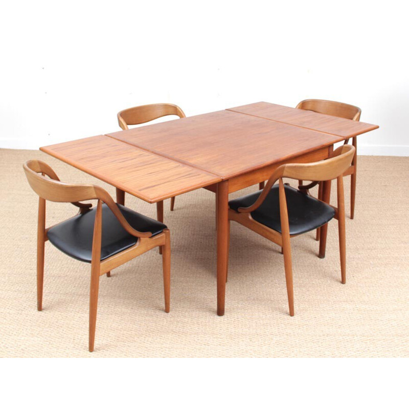 Scandinavian square dining table in teak - 1960s