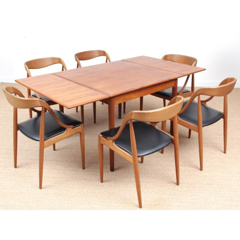 Scandinavian square dining table in teak - 1960s