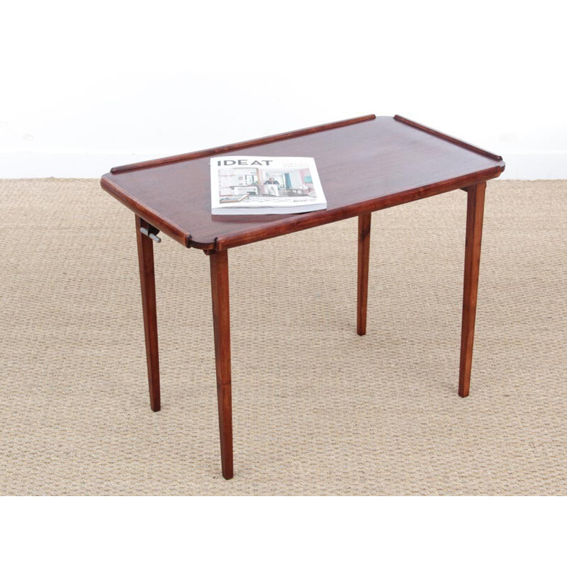 Scandinavian folding mahogany side table - 1950s