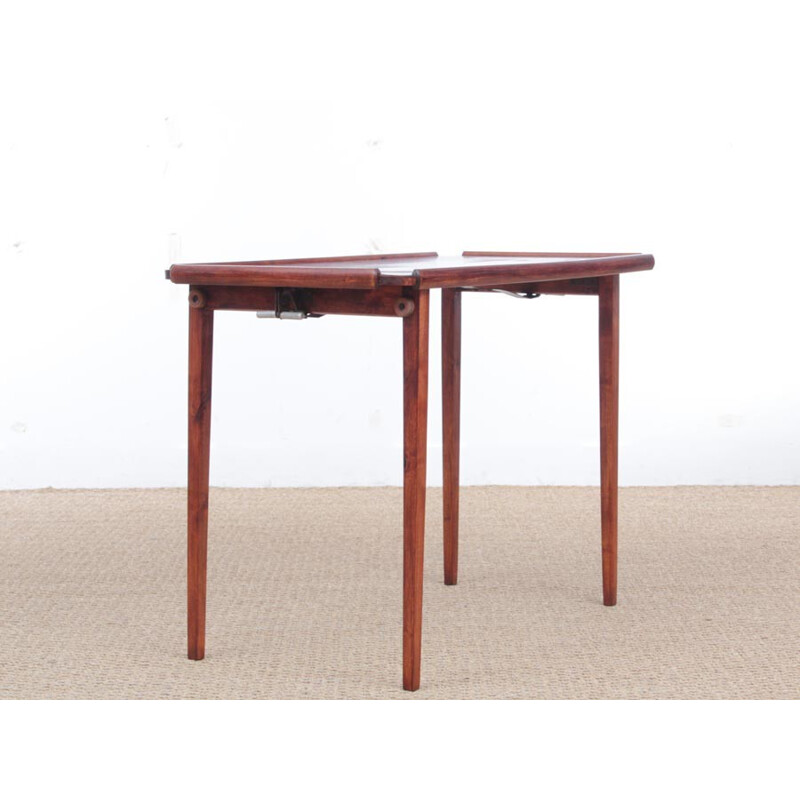 Scandinavian folding mahogany side table - 1950s