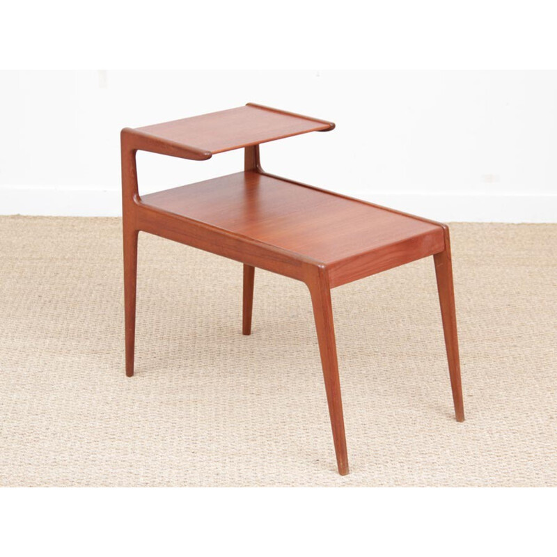 Scandinavian side table in teak with double tray - 1960s