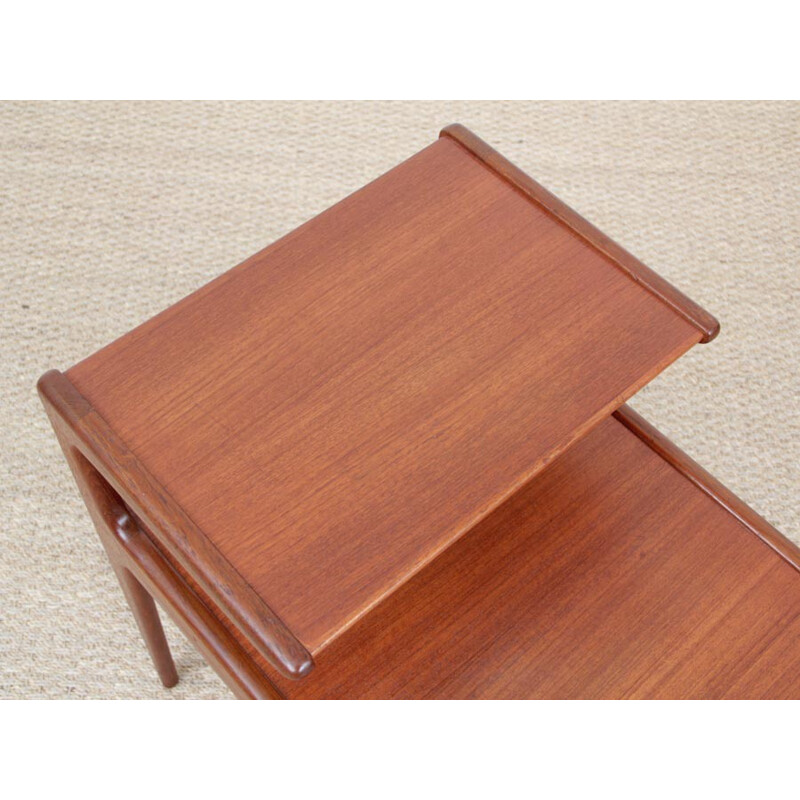 Scandinavian side table in teak with double tray - 1960s