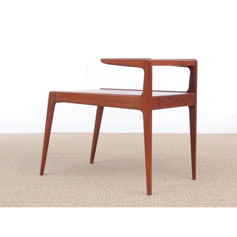 Scandinavian side table in teak with double tray - 1960s