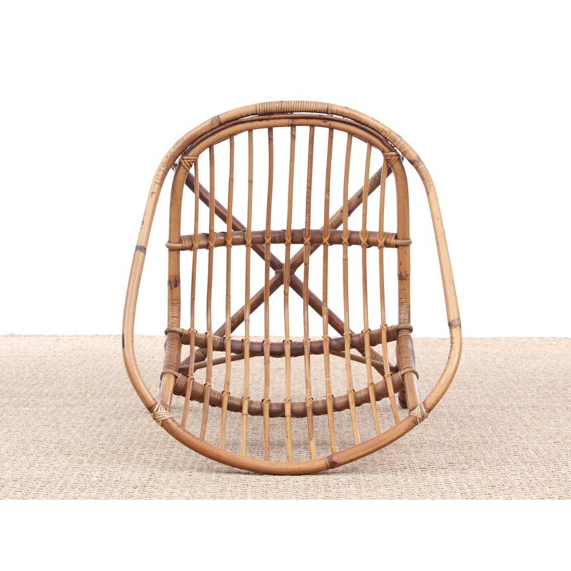Scandinavian rattan easy chair - 1950s