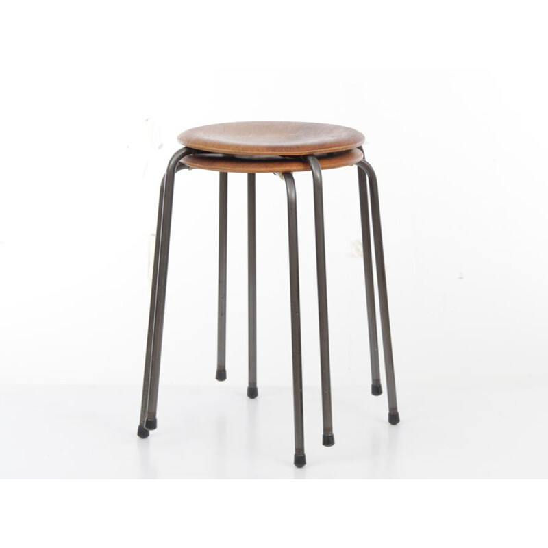 Paire de tabourets scandinaves en teck - 1960