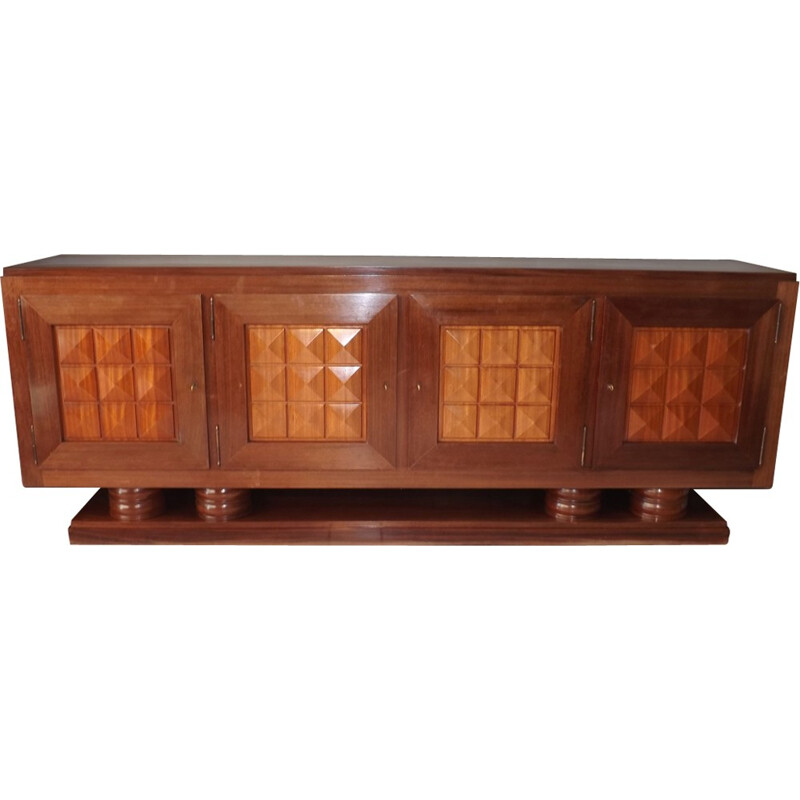 Mahogany sideboard dresser by Gaston Poisson - 1930s