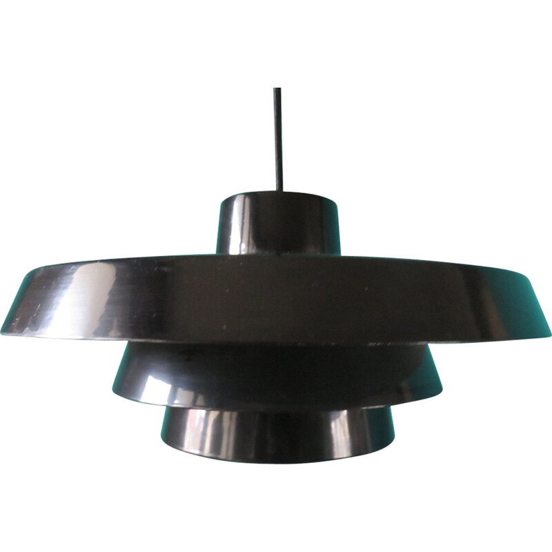 Pendant lamp "Jeka" in black enamelled metal - 1980s