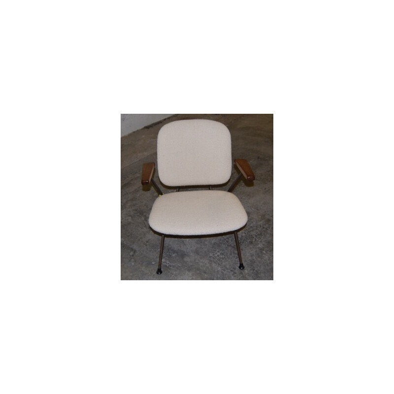 Vintage white chair with armrests,  H.W. GISPEN - 1958