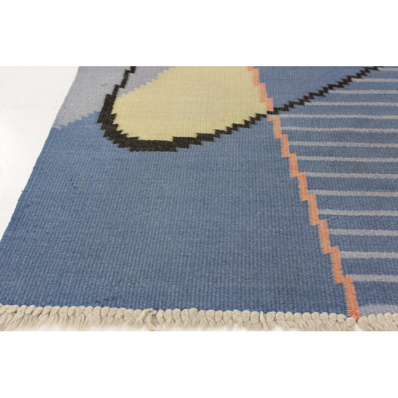 Tapete geométrico modernista Vintage Kilim de Antonín Kybal, Checoslováquia 1950