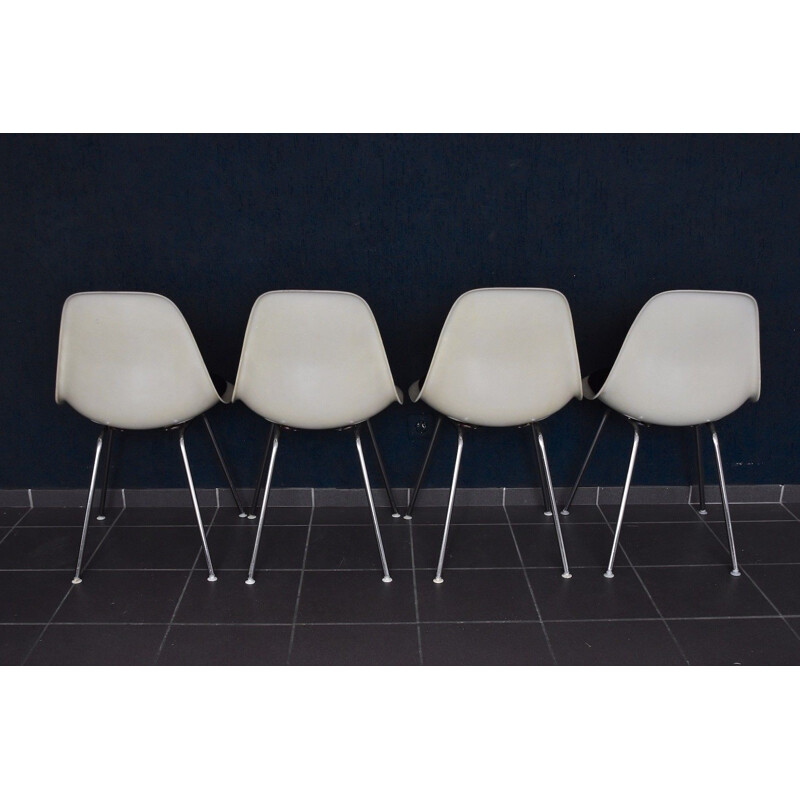 Set of 4 fiberglass side chairs by Ray & Charles Eames for Herman Miller - 1950s