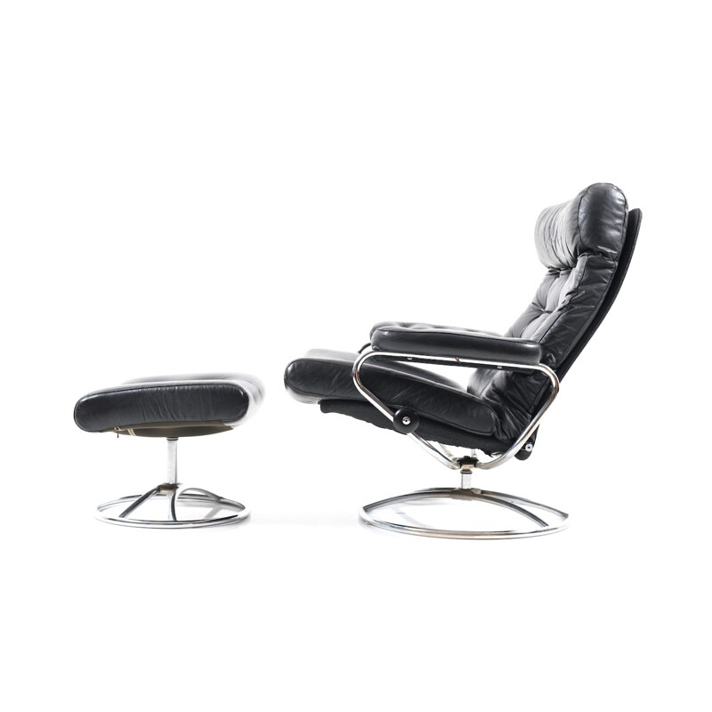 Stressless Lounge Chair and Ottoman by Ekornes - 1970s