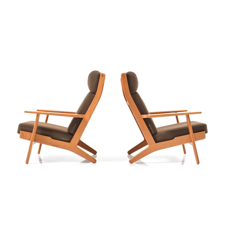 Pair of GE-290 Highback Lounge Chairs in Teak by Hans J. Wegner - 1960s