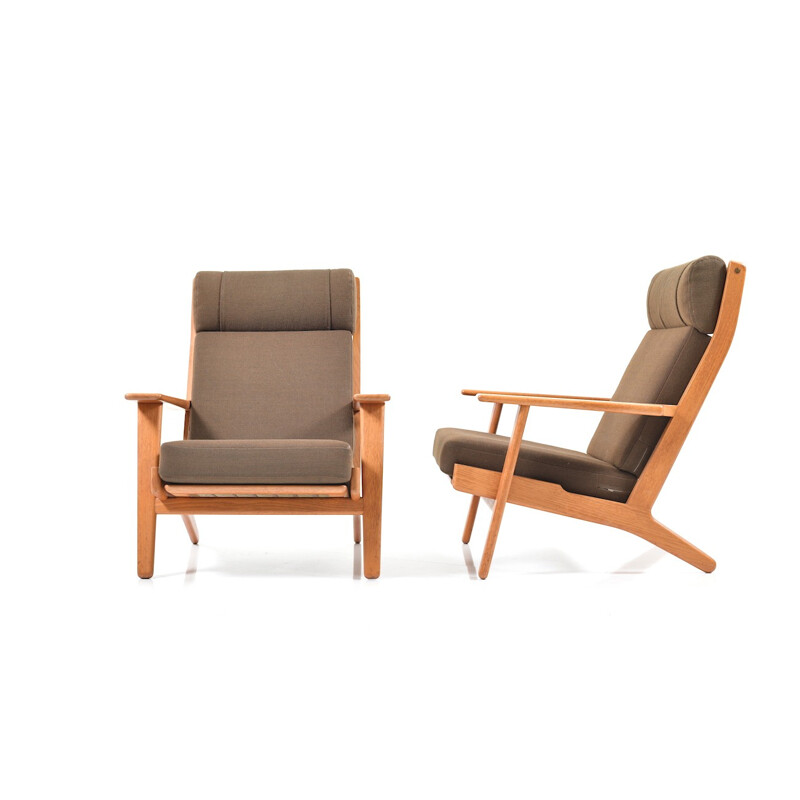 Pair of GE-290 Highback Lounge Chairs in Teak by Hans J. Wegner - 1960s