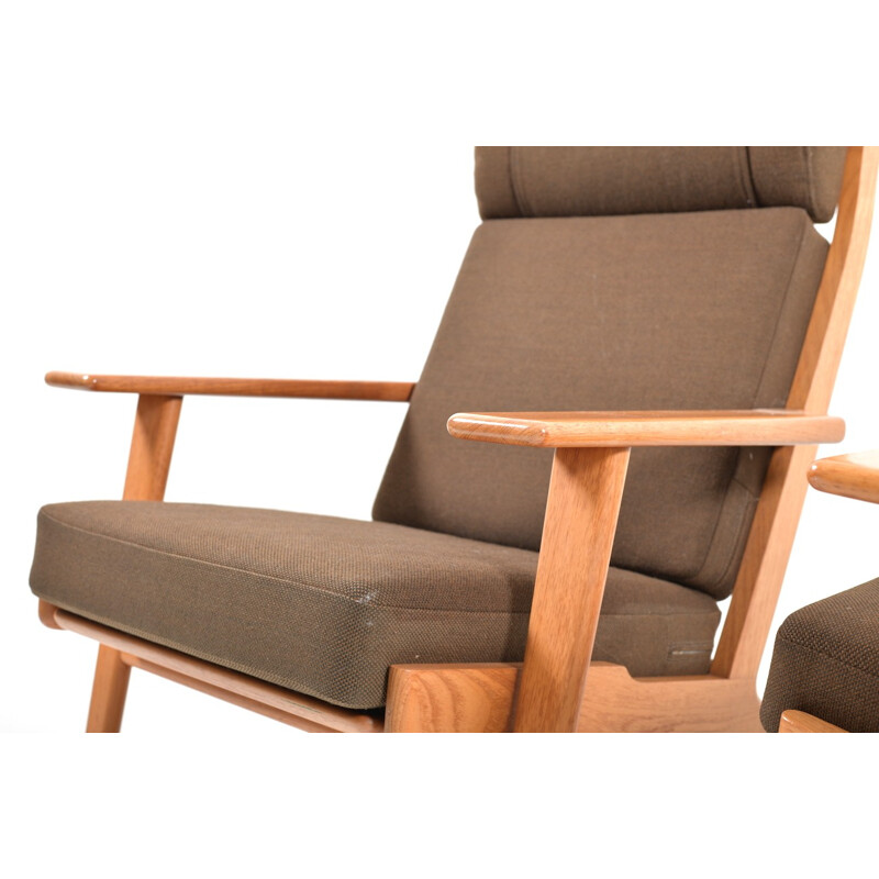 Pair of GE-290 Highback Lounge Chairs in Teak by Hans J. Wegner - 1960s