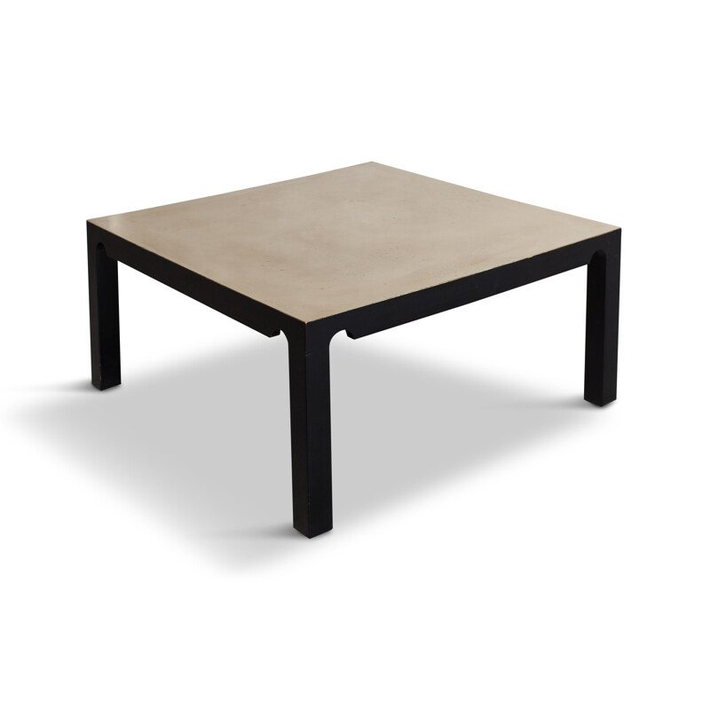 Table Basse en Laiton et Noir de Emiel Veranneman - 1970