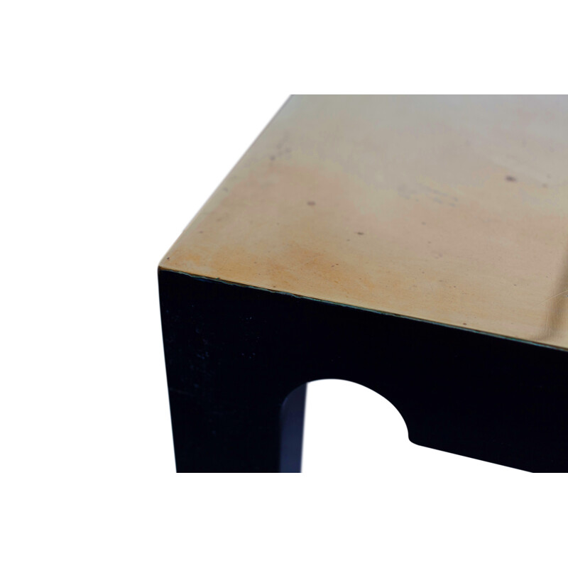 Brass And Black Coffee Table, Emiel Veranneman - 1970s