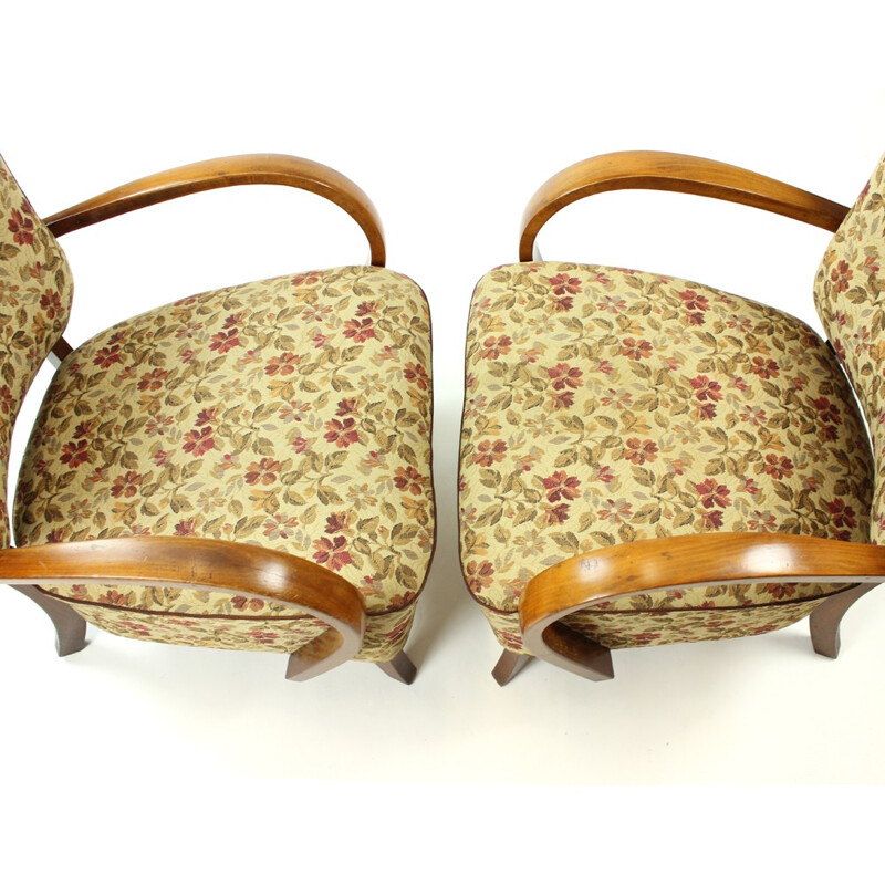 Pair of H237 Armchairs by Jindrich Halabala - 1930s