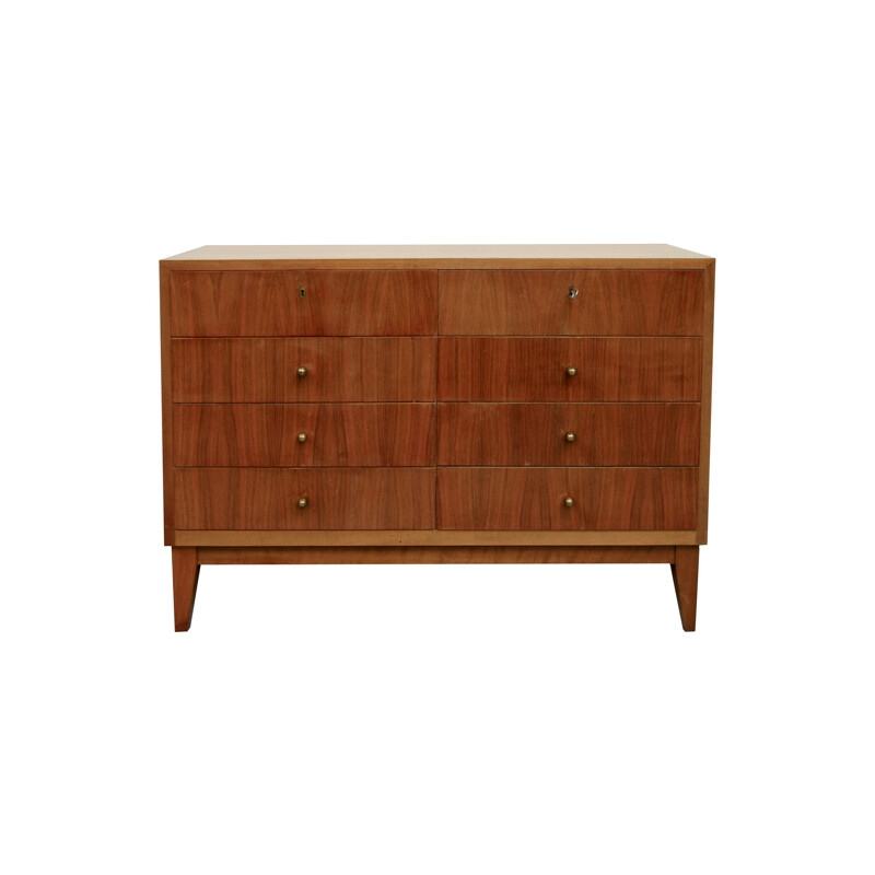 Vintage chest of drawers with drawers in walnut - 1950s