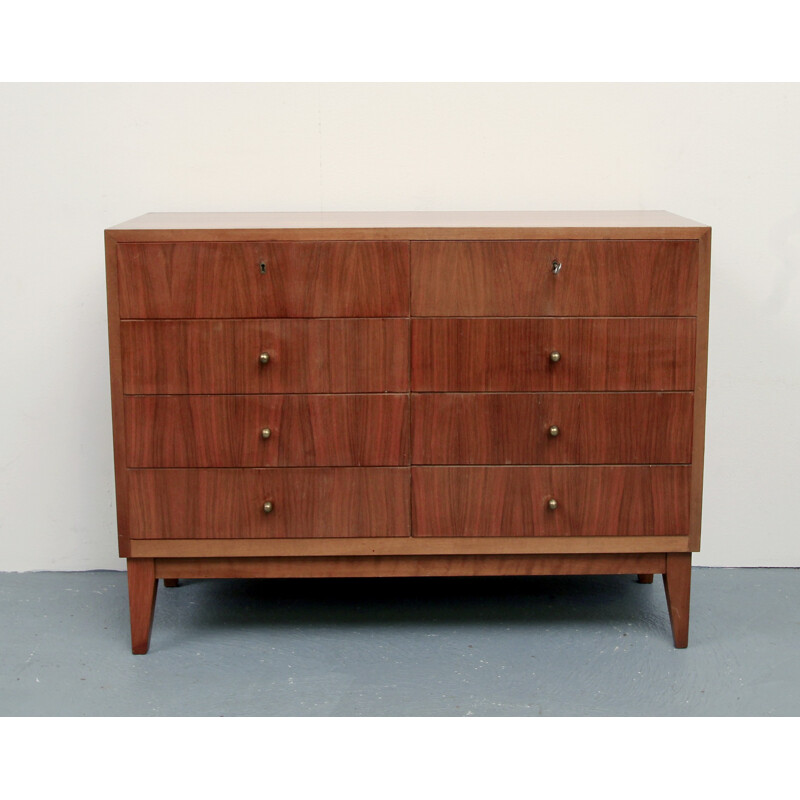 Vintage chest of drawers with drawers in walnut - 1950s