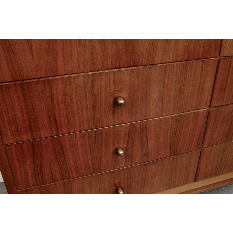Vintage chest of drawers with drawers in walnut - 1950s