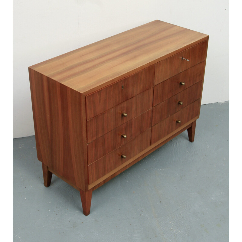 Vintage chest of drawers with drawers in walnut - 1950s