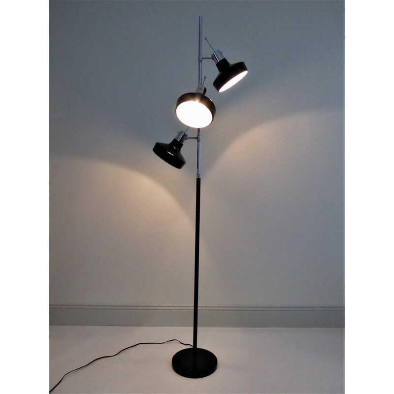 Black floor lamp by Etienne Fermigier for Monix - 1960s