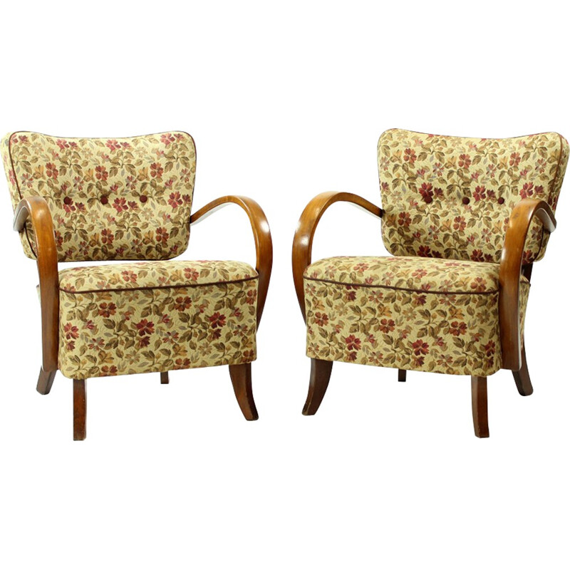 Pair of H237 Armchairs by Jindrich Halabala - 1930s