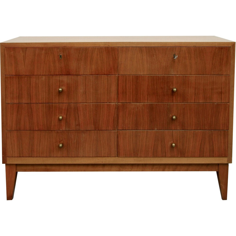 Vintage chest of drawers with drawers in walnut - 1950s