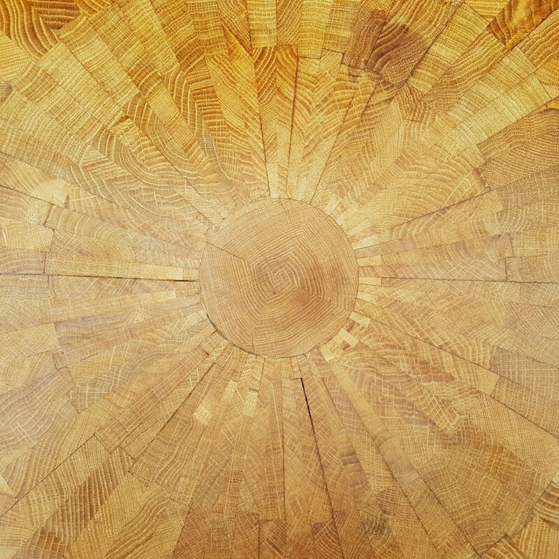 Table basse unique en forme de diabolo en bois massif - 1970