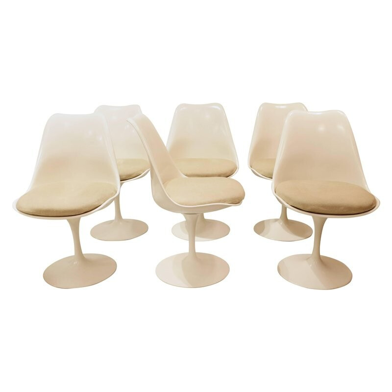 Lot de 6 chaises Tulipe d'Eero Saarinen pour Knoll - 1960