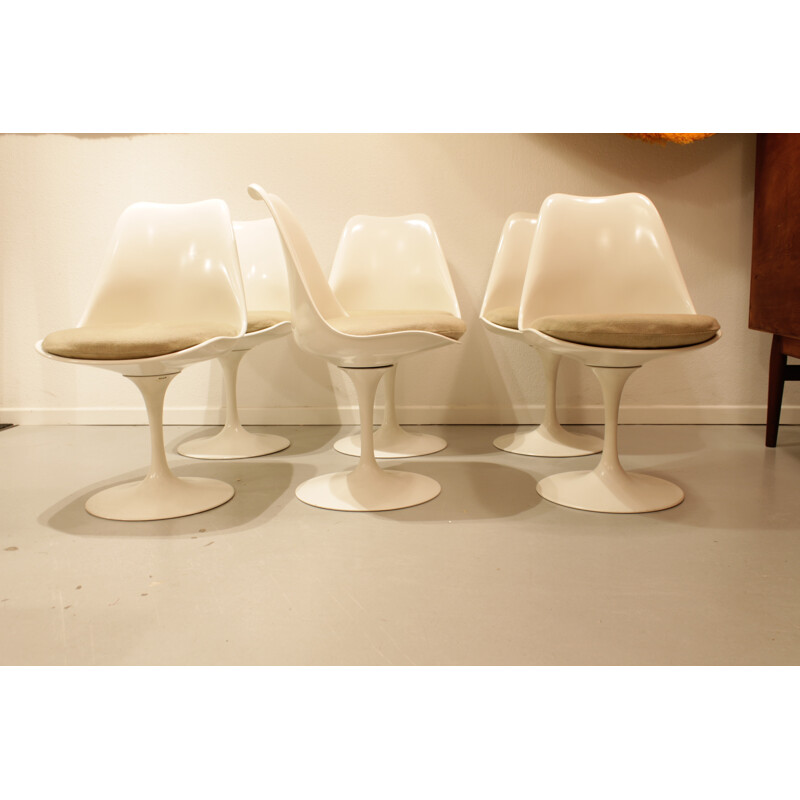 Lot de 6 chaises Tulipe d'Eero Saarinen pour Knoll - 1960