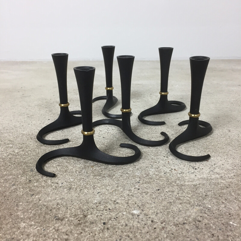 Set of Six Candleholder by Jens Harald Quistgaard for Dansk Designs - 1960s