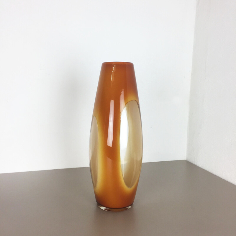 Large Murano Sommerso Handblown Glass Vase - 1970s