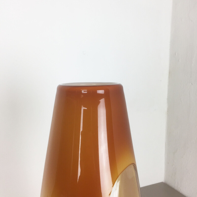 Large Murano Sommerso Handblown Glass Vase - 1970s