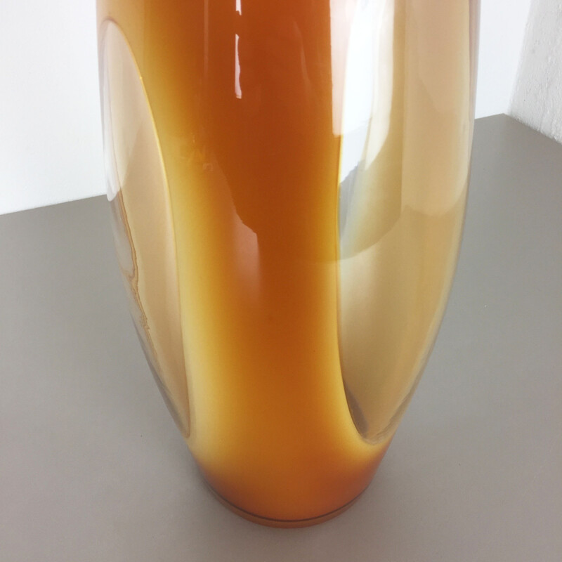 Large Murano Sommerso Handblown Glass Vase - 1970s