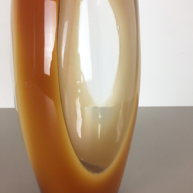 Large Murano Sommerso Handblown Glass Vase - 1970s