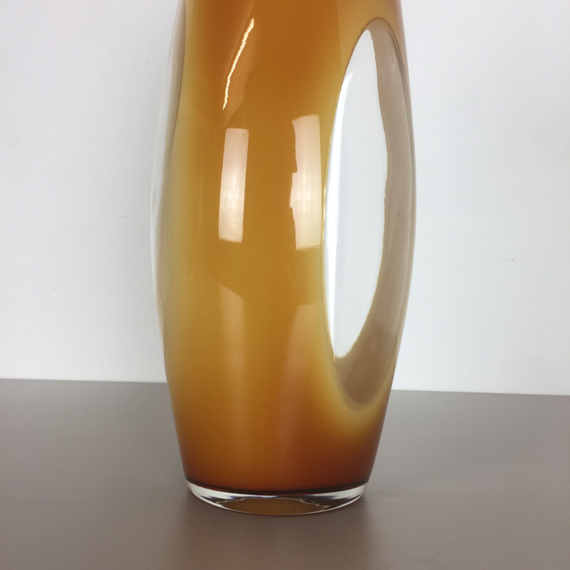 Large Murano Sommerso Handblown Glass Vase - 1970s