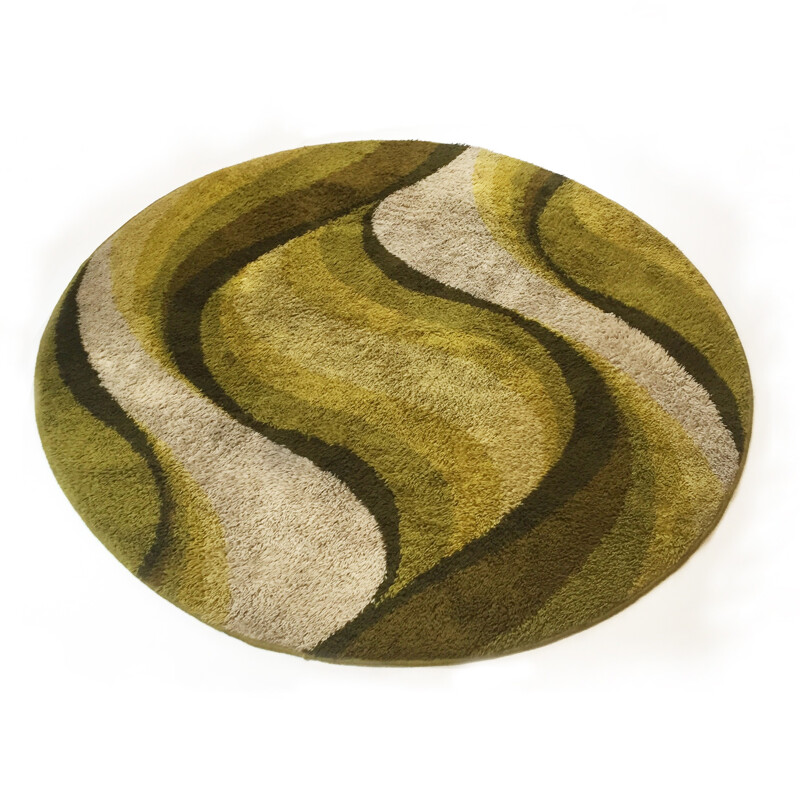 Tapis Rya "Wave" vintage multicolore de 1970 par Desso - 1970